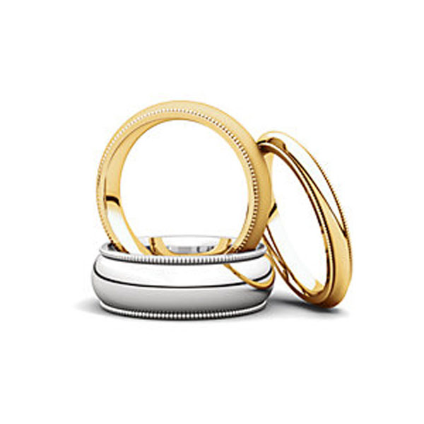Milgrain Comfort Fit Wedding Bands