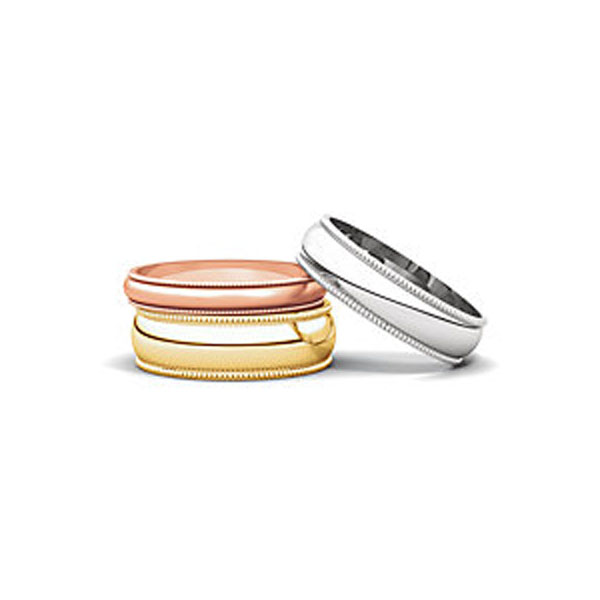 Milgrain Light Wedding Bands